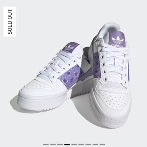 Rare Sold Out Adidas Women FORUM BOLD Lavender Flowers Sneakers Shoes Size 7